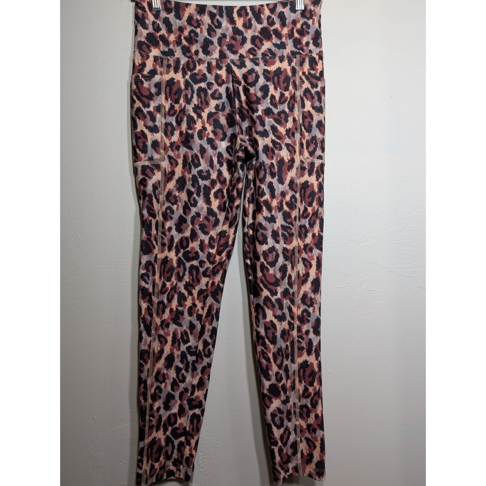 Womens Bally‎ Total Fitness Animal Print High-Waist Pocket Leggings--size L